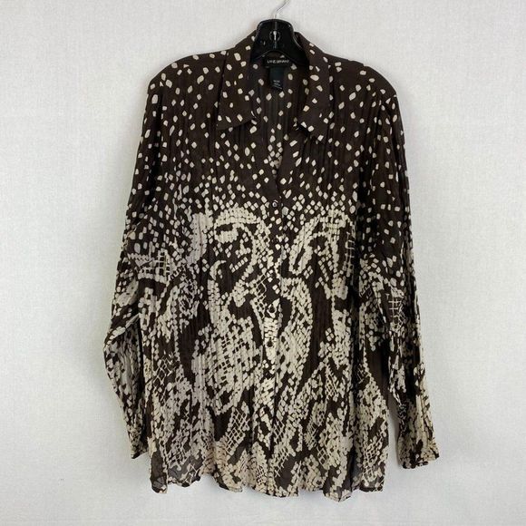 LANE BRYANT Crushed Sheer Brown Top - Picture 1 of 5